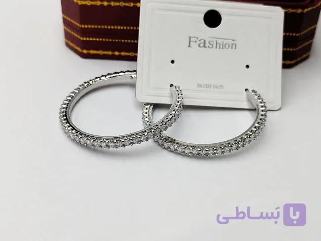 گوشواره حلقه ای دور نگین کد go2 — تصویر 1