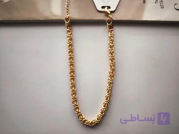 پابند زنانه استیل طرح زنجیری کد 10533 — تصویر 1