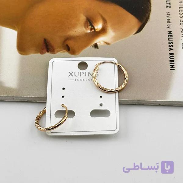 گوشواره ژوپینگ حلقهای مارپیچی طلایی