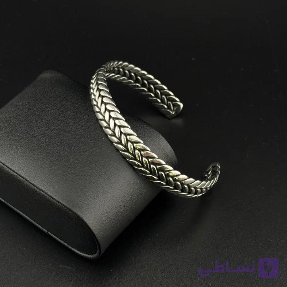 دستبند مردانه بنگل طرح گندمی — تصویر 1