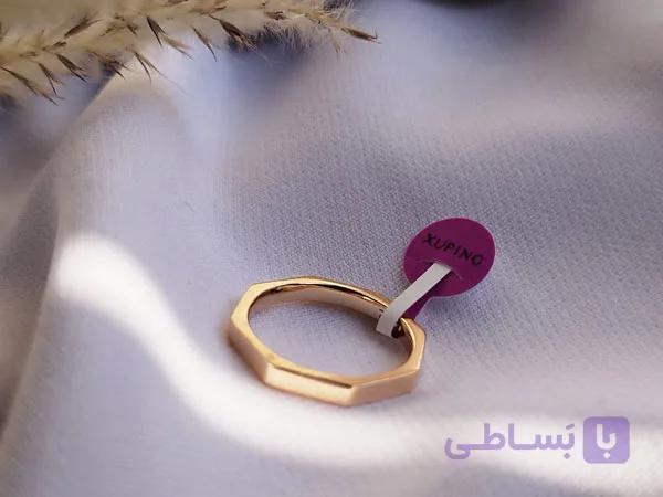 انگشتر دخترانه ساده چند ضلعی — تصویر 1