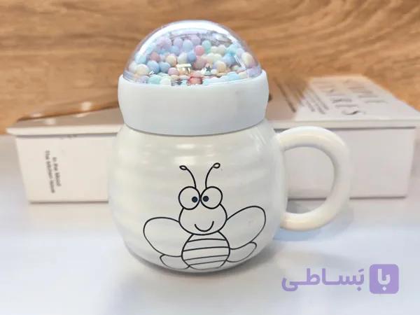 ماگ زنبور سرامیکی سفید — تصویر 1