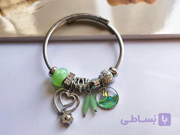 دستبند پاندورا استیل نقره ای کد 10 — تصویر 1