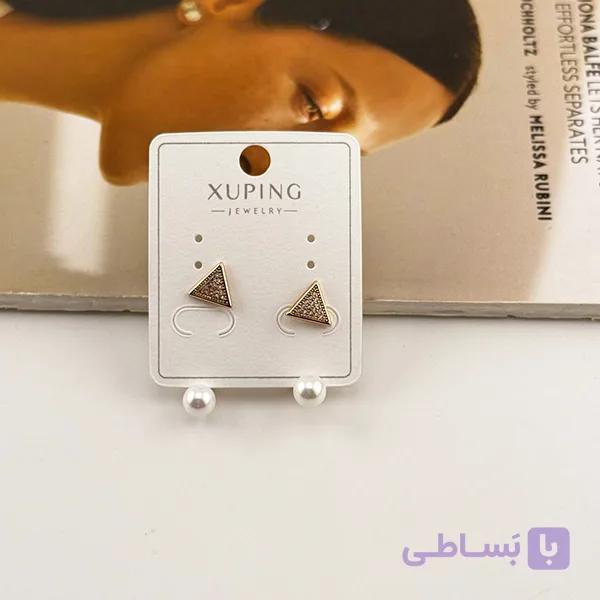 گوشواره ژوپینگ مثلثی مرواریدی — تصویر 1