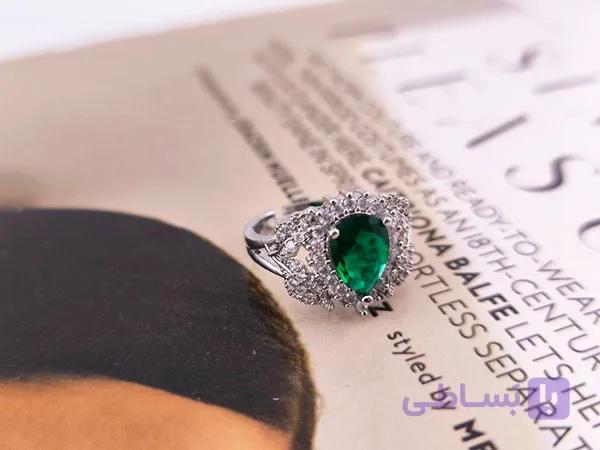 انگشتر مجلسی نگینی زنانه کد 11094 — تصویر 1