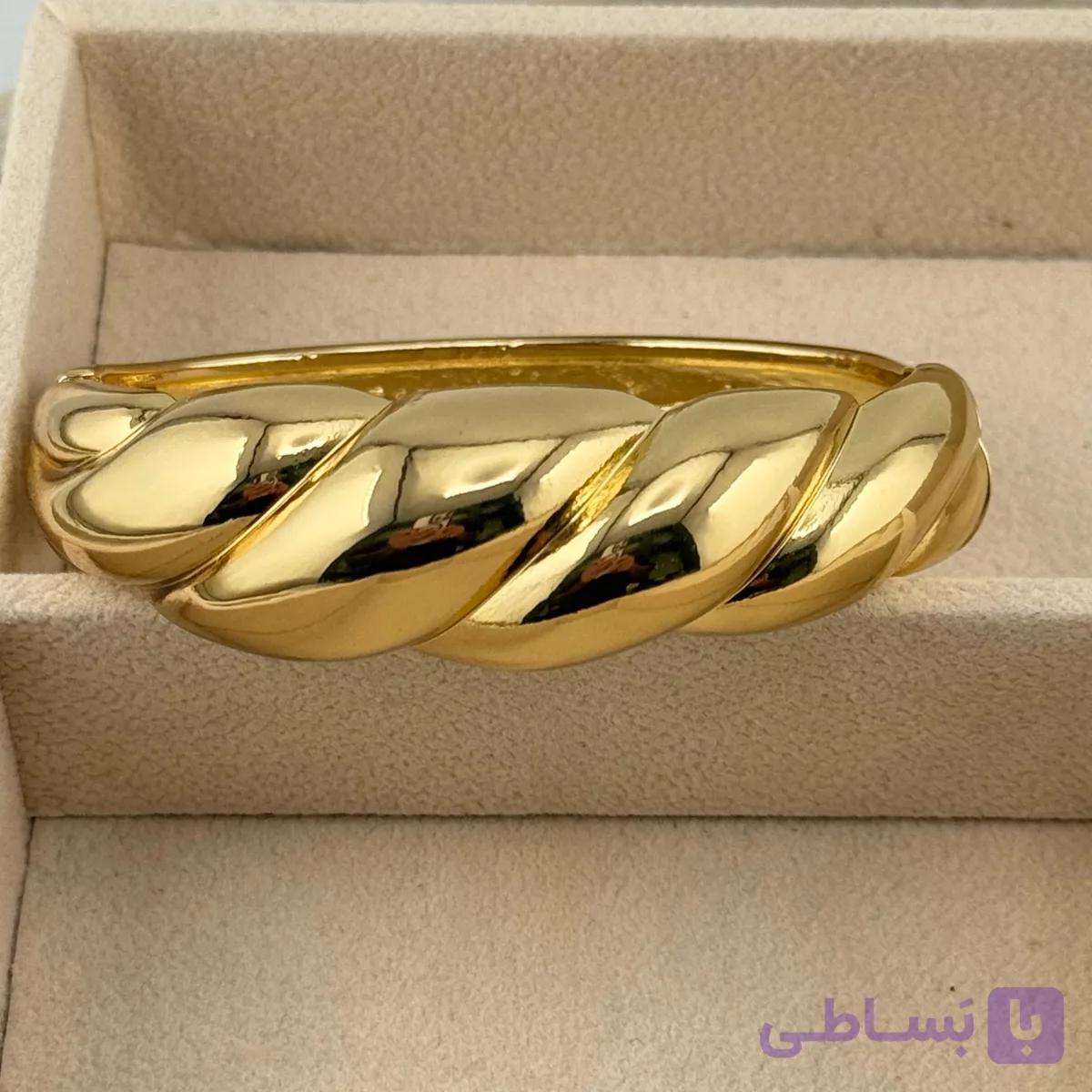 خرید دستبند طلایی مدل پیچ‌دار — تصویر 1