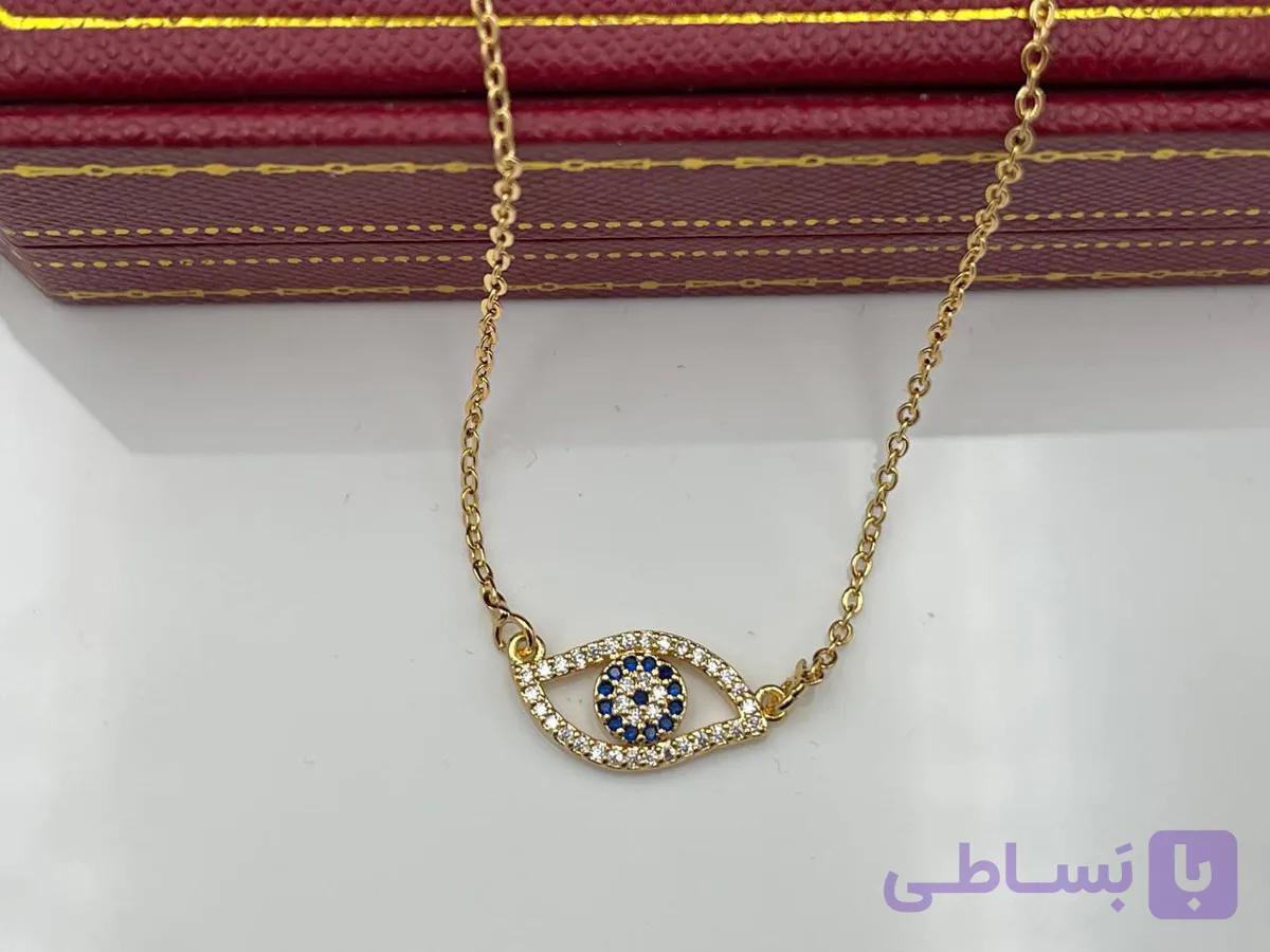 گردنبند چشم نظر نگین کاری