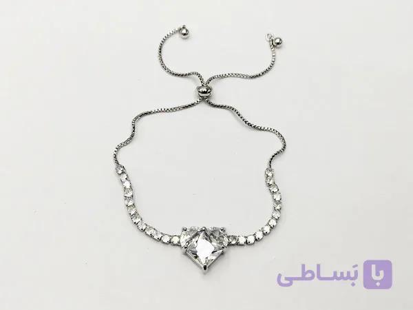 دستبند كراواتي طرح قلب نگين دار — تصویر 1