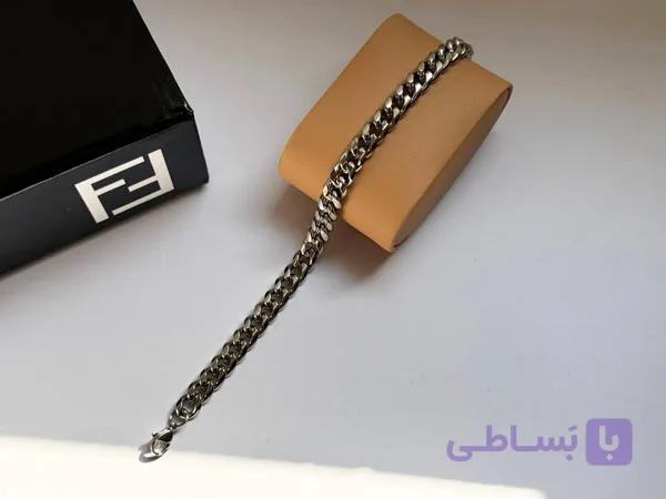 دستبند کارتیر مردانه استیل پهن — تصویر 1