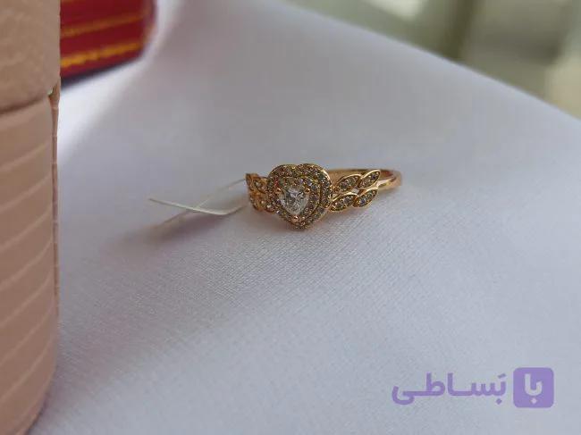 انگشتر ژوپینگ طرح قلب نگین کاری