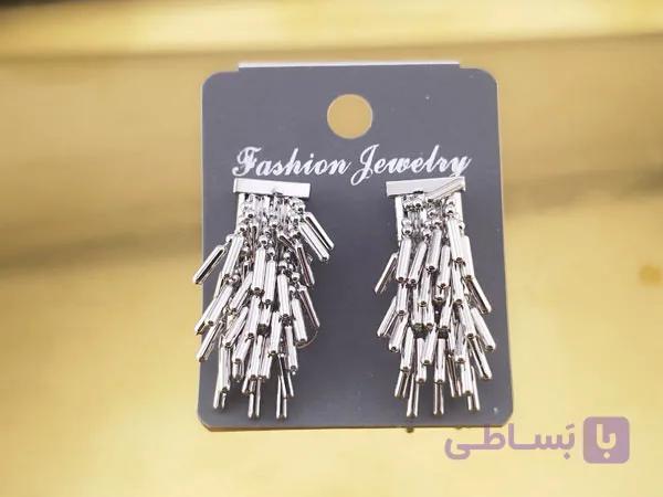 گوشواره نقره ای آویز بلند — تصویر 1