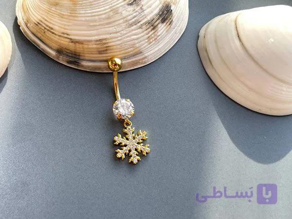 پیرسینگ ناف دانه برف نگینی — تصویر 1