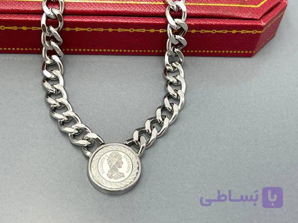 گردنبند الیزابت با زنجیر کارتیر نقره ای — تصویر 1