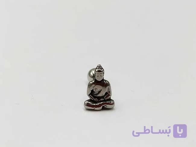 پیرسینگ گوش بودا نقره ای — تصویر 1