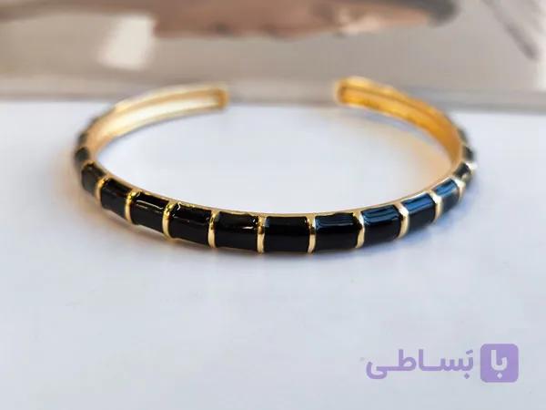 بنگل مینا کاری مشکی مینا کاری کد 10354 — تصویر 1