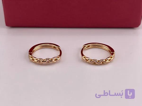 گوشواره حلقه ای زنجیری و ساده ژوپینگ — تصویر 1
