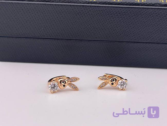 گوشواره نگین کاری خرگوشی — تصویر 1