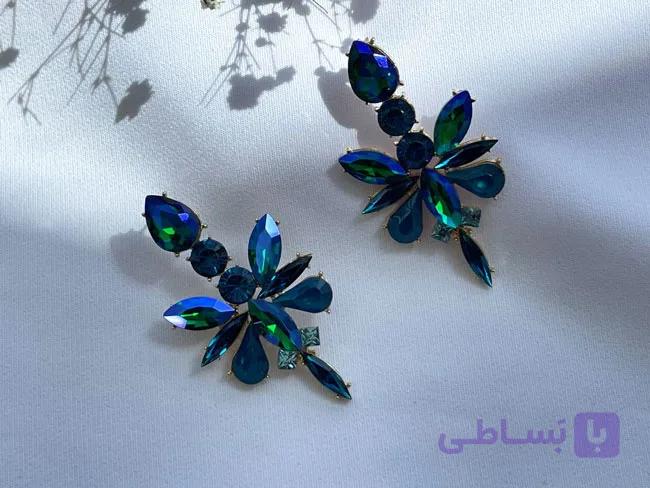 گوشواره پروانه آبی مجلسی — تصویر 1