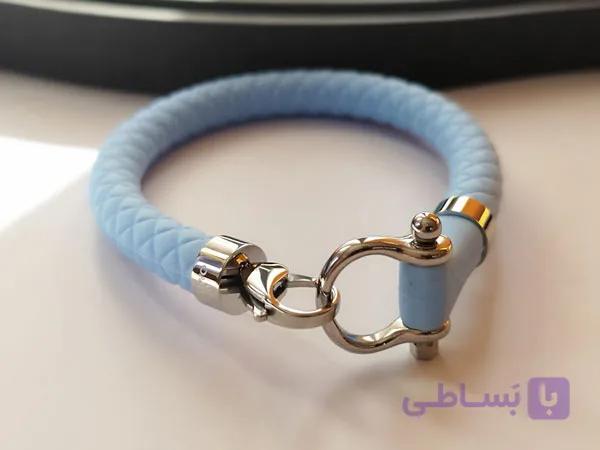دستبند Omega آبی با بند رابر — تصویر 1