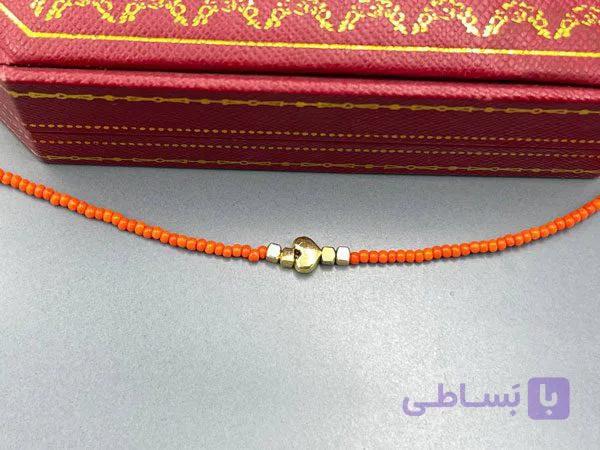 پابند رنگی طرح قلب در چهار رنگ مختلف مهره ای — تصویر 1