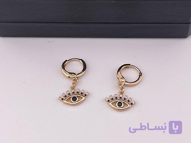 گوشواره حلقه ای با آویز چشم نظر ژوپینگ — تصویر 1