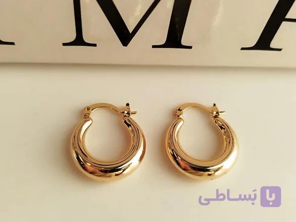 گوشواره حلقه ای ژوپینگ استیل کد 10382 — تصویر 1