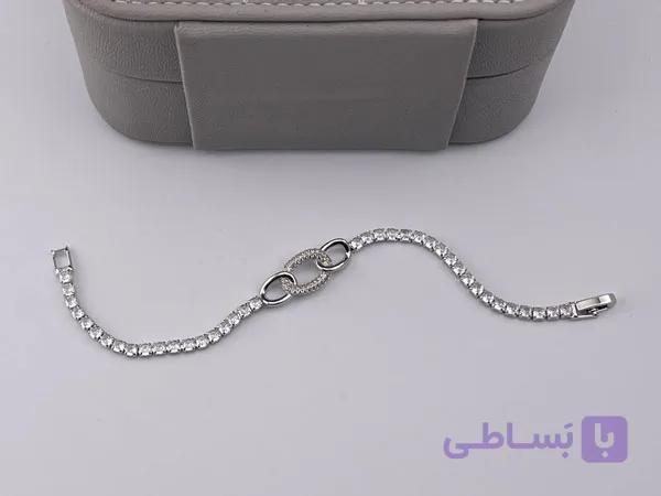 دستبند تنیسی فول نگین طرح خاص — تصویر 1