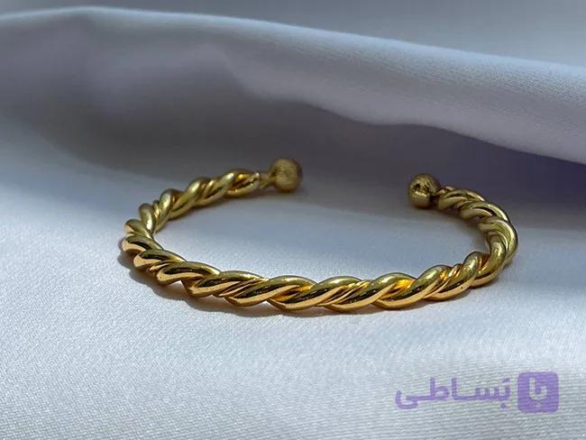 دستبند النگویی طرح طلا — تصویر 1