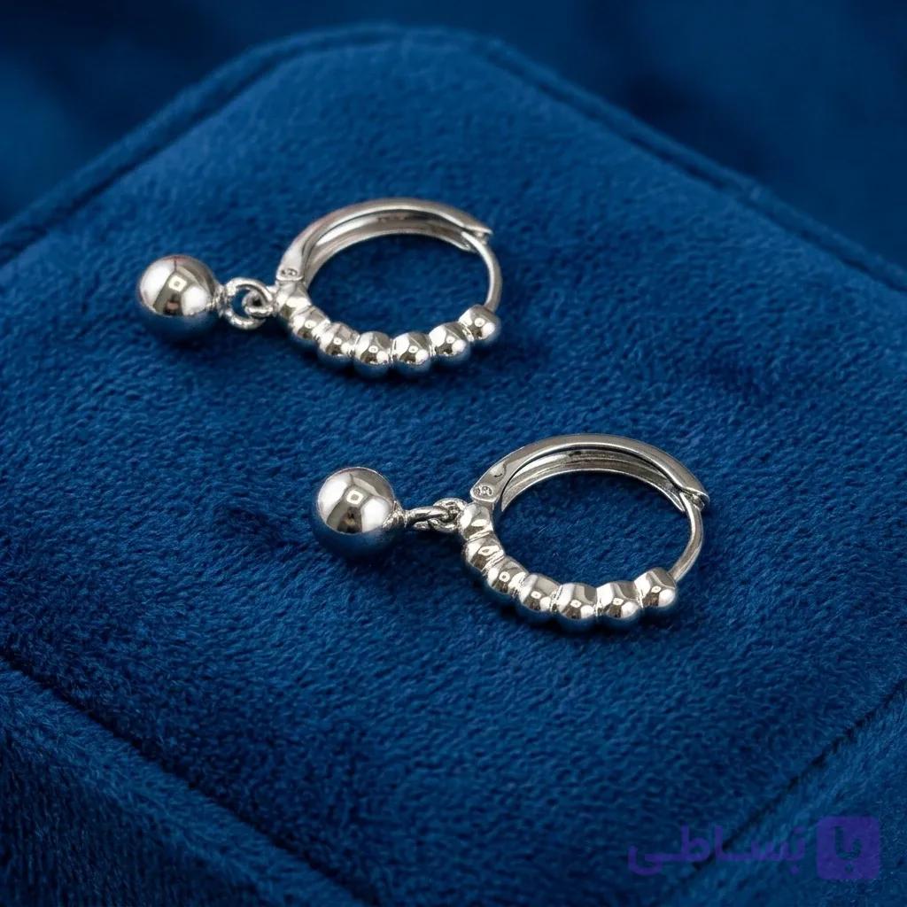 گوشواره حلقه‌ای مدل ساچمه‌ای — تصویر 1