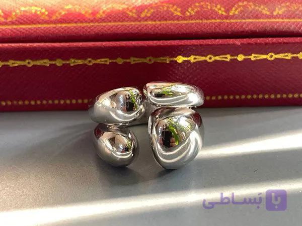 انگشتر مینیمال نقره ای طرح خاص — تصویر 1