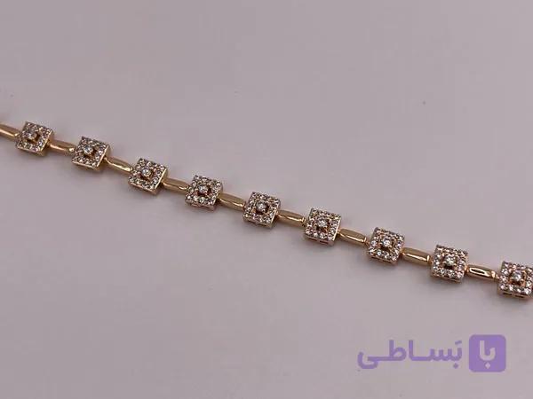 دستبند جواهری نگین مربعی — تصویر 1