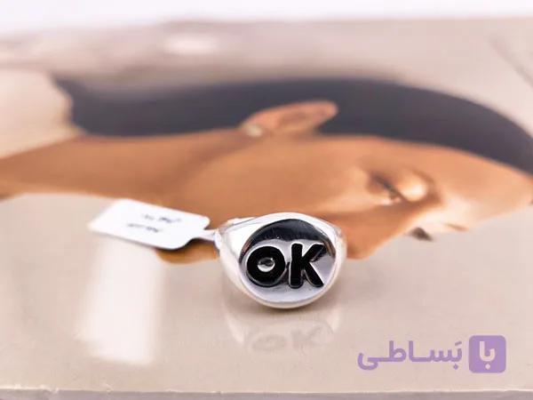 رینگ استیل مینیمال طرح Ok کد 11052 — تصویر 1