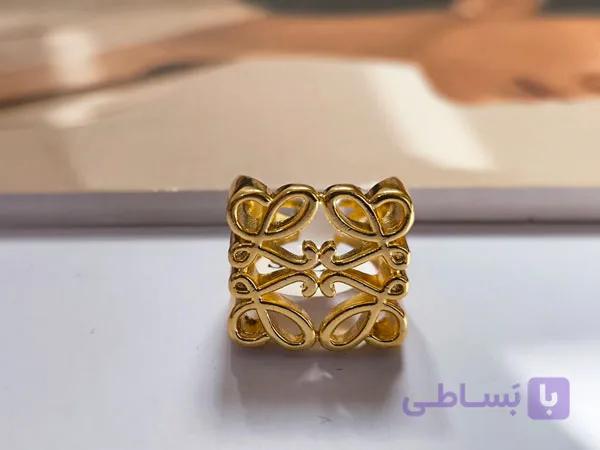 انگشتر مینیمال بزرگ استیل — تصویر 1