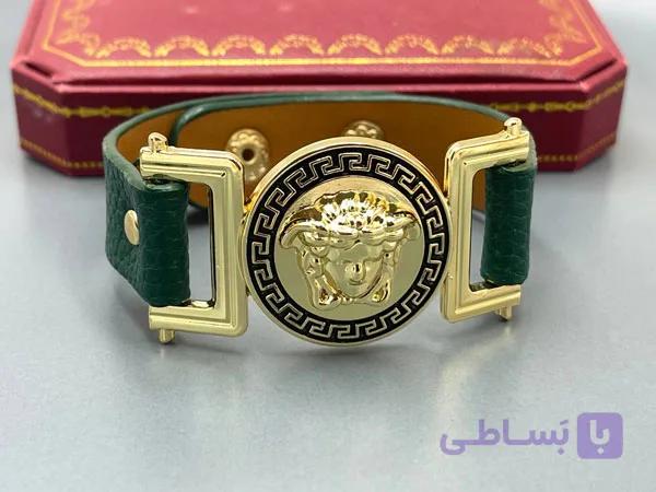 دستبند ورساچه چرمی سفید — تصویر 1