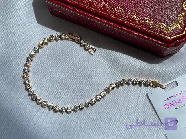 دستبند فول نگین کاری شده با قابلیت کوتاه تر شدن — تصویر 1
