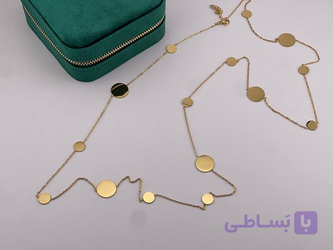 گردنبند رولباسی طرح دایره کوچک و بزرگ — تصویر 1