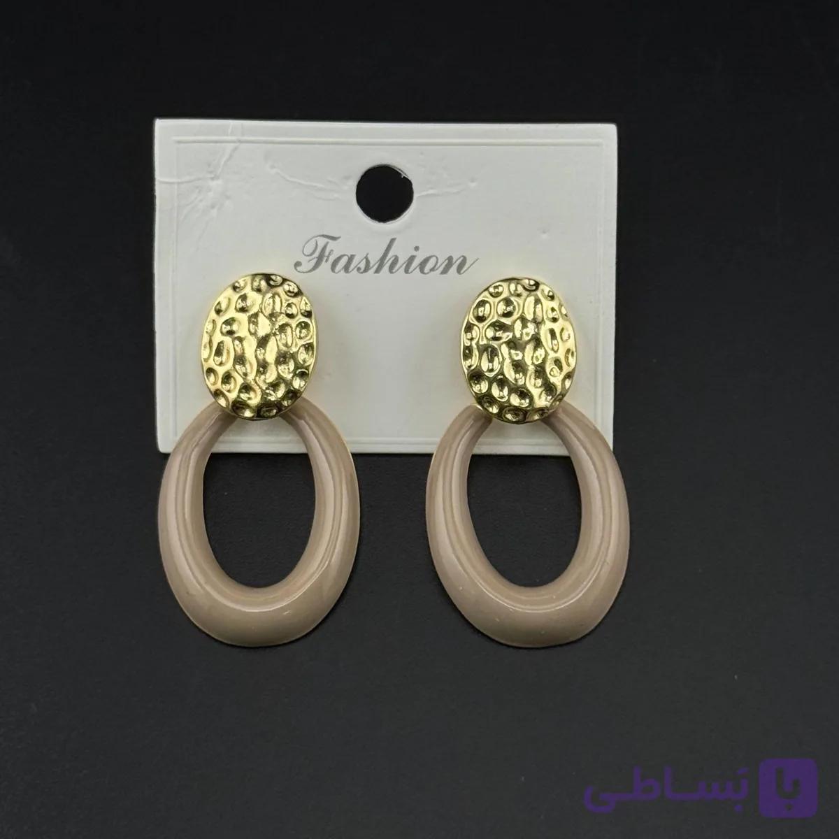 گوشواره آویزی بیضی نود — تصویر 1
