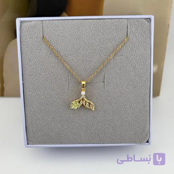 گردنبند فانتزی طرح برگ و شکوفه – مدل بهار خیال