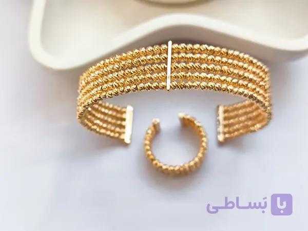 نیم ست طرح طلا با آبکاری طلا — تصویر 1