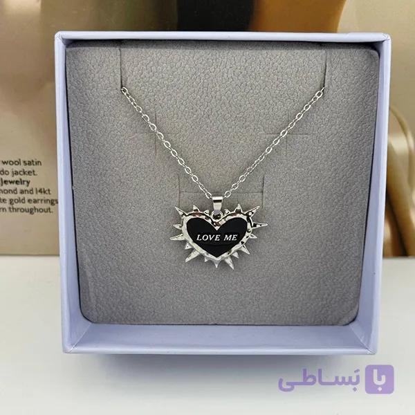 گردنبند قلب مشکی عاشقانه — تصویر 1