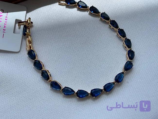 دستبند نگین کاری آبی کبود — تصویر 1