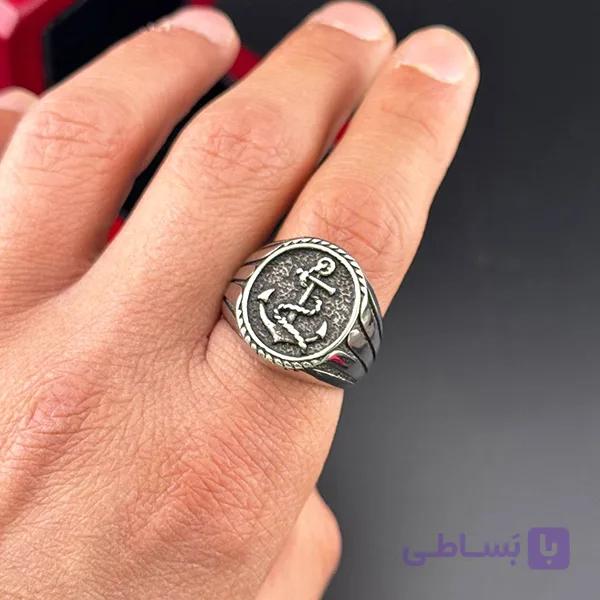 انگشتر مردانه لنگر کلاسیک — تصویر 1