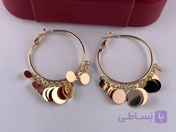خرید گوشواره سکه حلقه ای — تصویر 1