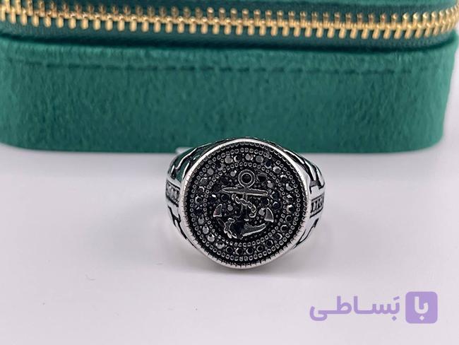 انگشتر مردانه طرح مار نقره ای — تصویر 1