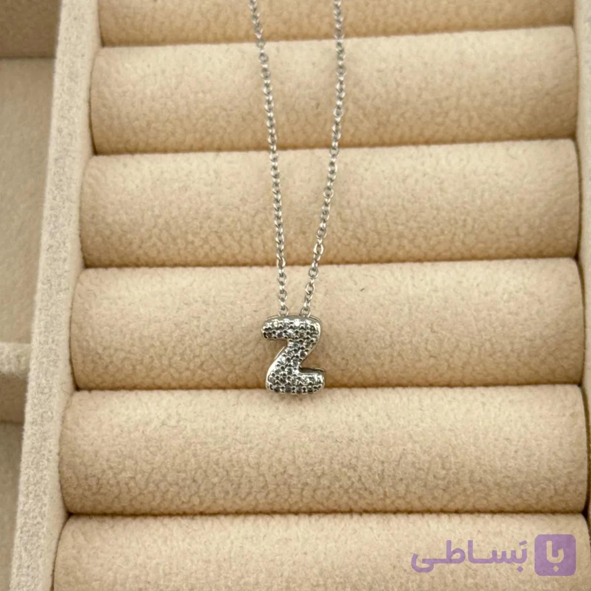 گردنبند حرف z نقره ای — تصویر 1