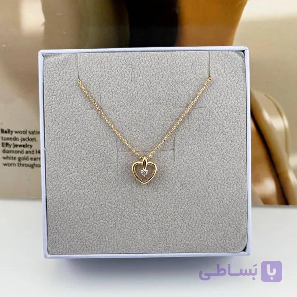 گردنبند قلب ژوپینگ توخالی کد 11009 — تصویر 1