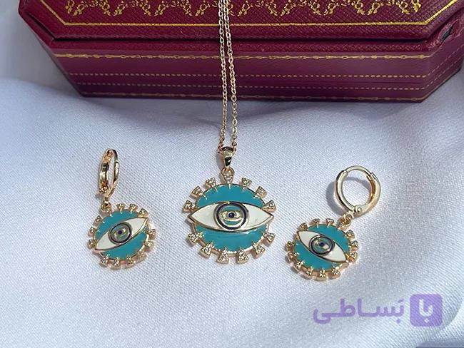 نیم ست طرح چشم آبی رنگ — تصویر 1