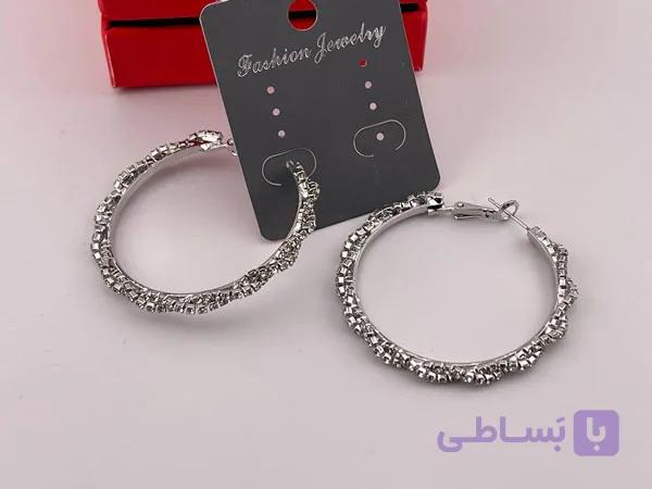 گوشواره طرح دوریکا نقره ای — تصویر 1