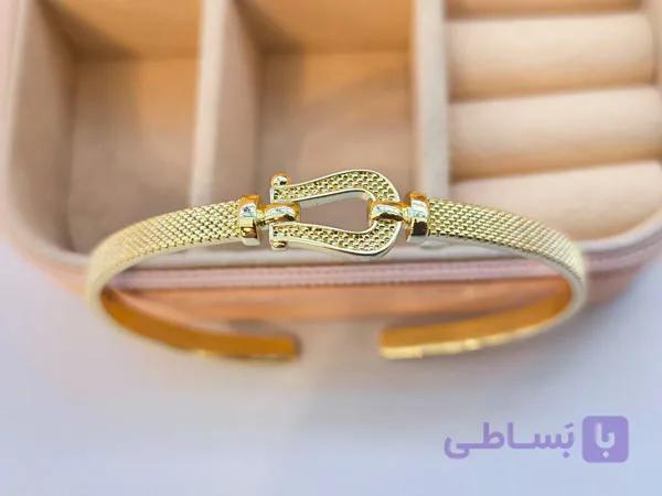 دستبند بنگل امگا طلایی — تصویر 1