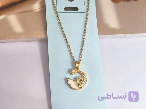 گردنبند دخترانه ماه و ستاره نگینی — تصویر 1